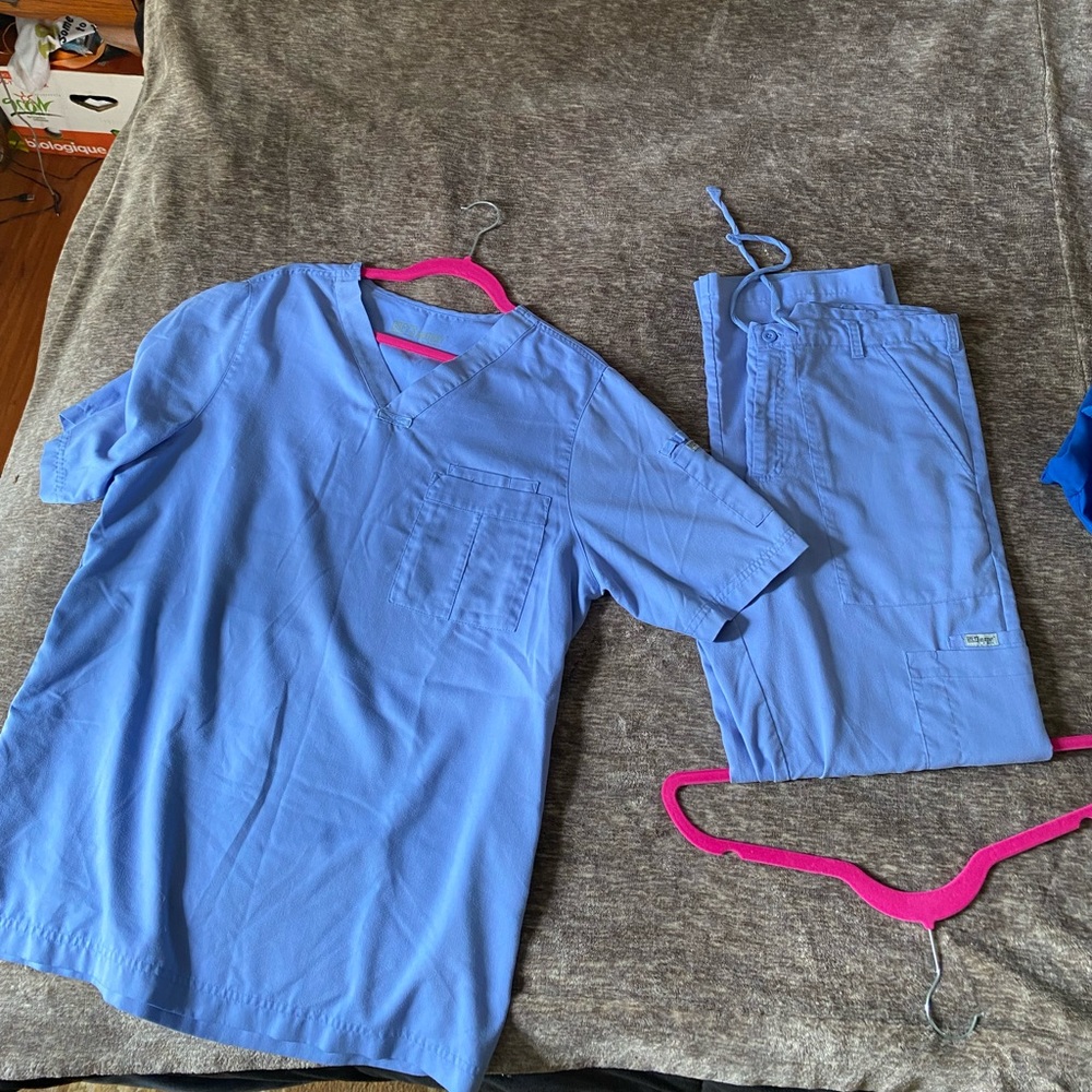 Greys anatomy light blue scrub set